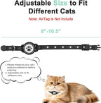 Airtag Cat Collar Breakaway, Reflective Cat Collar with AirTag Holder and Bell, Compatible with Apple Air Tag, Comfortable Padding, Adjustable, Durable (Black)