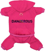 Dog Hoodie Clothes with Pocket 4 Legs Jumpsuit Fleece Sweater Winter Sweat Shirt Warm Cotton Hoodies for Small Dog Medium Large Cat Magenta 3XL