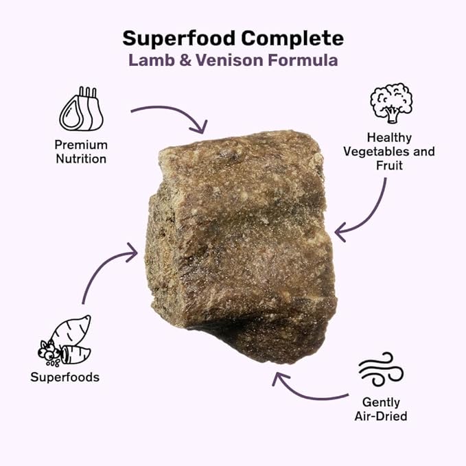 BADLANDS RANCH by Katherine Heigl- Superfood Complete, Air-Dried Adult Dog Food - High Protein, Zero Fillers, Superfood Nutrition (64 Ounce (Pack of 2), Lamb & Venison)