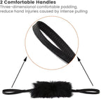 HOWGO Dog Bungee Chaser Toy Double Handles Natural Sheepskin Fur for All Breeds(MintGreen,2Pack)