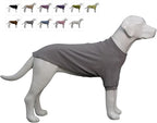 Lovelonglong Ribbed Dog T-Shirt Cotton Knitted Dog Sweaters for All Season Pet T-Shirts for Large Medium Small Dogs Dark Gray 2XL
