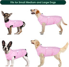Kuoser Dog Jacket, Winter Dog Coats for Medium Dogs, Reflective Doggie Cold Weather Coats Pet Clothes, Puppy Snow Jacket for Frech Bulldog, Boston Terrier, Pink M
