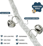 Dog Doorbells for Potty Training, Poly Urethane Puppy Door Bells, Hand-woven Dog Bells for Dog Training, Extra Loud Bells for Door Knob, Ring to Go Outside Doggie Pet Supplies. (White twist)