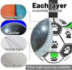 Dog Soccer Ball Toys with Straps, 6'' Interactive Dog Toys for Tug of War, Puppy Birthday Gifts, Dog Tug Toy, Dog Water Toy, World Cup Durable Dog Balls for Small Medium Dogs (6 Inch - Medium)