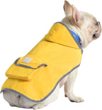 HDE Reversible Dog Raincoat Hooded Slicker Poncho Rain Coat Jacket for Small Medium Large Dogs Ducks Yellow - M