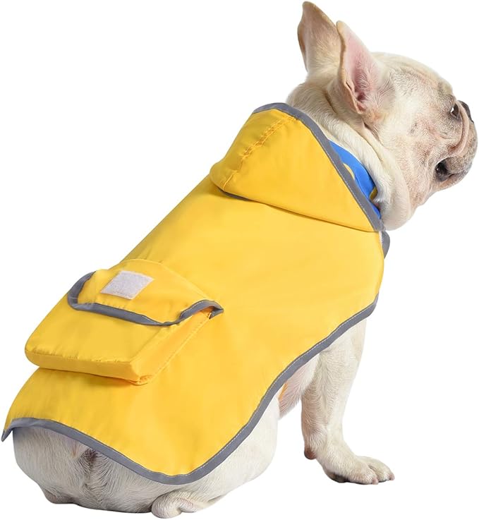 HDE Reversible Dog Raincoat Hooded Slicker Poncho Rain Coat Jacket for Small Medium Large Dogs Ducks Yellow - S