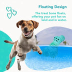 Treat Dispenser Bone Toy, Beef Flavored Rubber Dog Treat Toy, Floatable Dog Enrichment Toys, Refillable