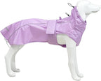 Adjustable Waterproof Dog Raincoat for Dogs,Lightweight Pet Rain Jacket Puppy Clothes with Reflective Strip for Small Medium Large Dogs (Light Purple, Small)