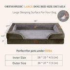 Comfort Expression Orthopedic Dog Bed for Medium Dogs 30x20 Inch, Waterproof Egg Crate Foam Medium Pet Bed with Removable Bolsters, Dog Couch with Washable Cover & Non-Slip Bottom, Grey Green