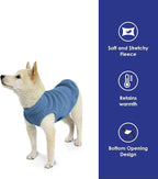 Gooby - Stretch Fleece Vest, Pullover Fleece Vest Jacket Sweater for Dogs, Steel Blue, Small