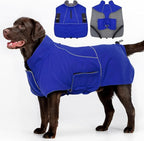 MIGOHI Dog Coat,Dog Jacket Waterproof,Winter Coat Windproof,XXL Fleece Jacket for Dogs Boy Girl,Cold Weather Coats for Dogs Hiking Camping,Golden Retriever,Labrador,Weimaraner,2XL,Blue