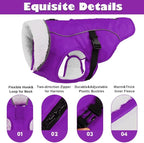EMUST Dog Jacket Winter, Cozy Windproof Dog Jacket for Cold Weather, Solid Color Pet Vests for Winter for Medium Dogs, Purple, M