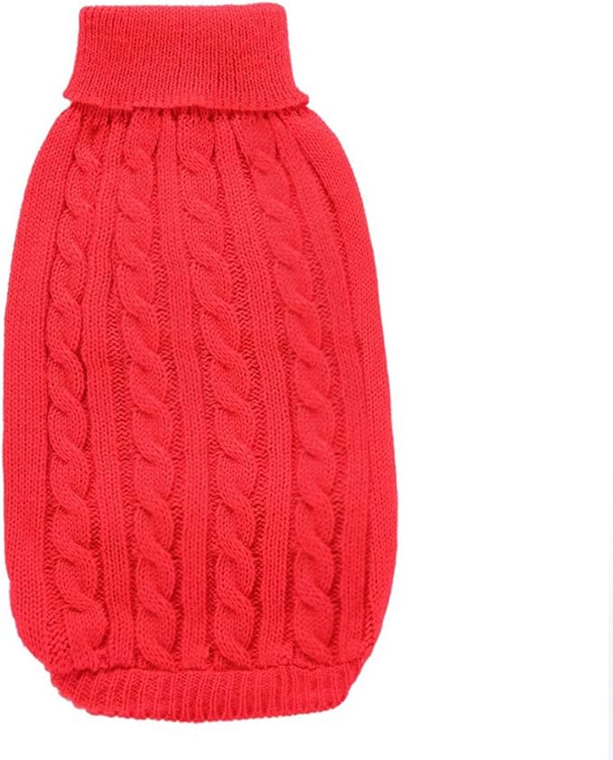 Dog Sweater for Small, Medium, Large Dogs - Warm Winter Classic Turtleneck Pet Clothes - Cute Christmas Coat for Puppies, Cats, Girls, Boys