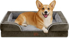 Comfort Expression Orthopedic Dog Bed for Medium Dogs 30x20 Inch, Waterproof Egg Crate Foam Medium Pet Bed with Removable Bolsters, Dog Couch with Washable Cover & Non-Slip Bottom, Dark Green