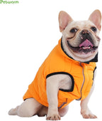PetWarm Reversible Dog Cold Weather Coats, Waterproof Dog Puffer Vest, Vest for Dogs with Hook-and-Loop Strap, Windproof Outdoor Coat for Winter Walks and Snowy Days, Orange, M