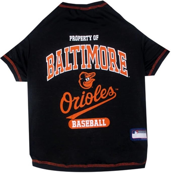 MLB Baltimore Orioles Dog T-Shirt, X-Small. - Licensed Shirt for Pets Team Colored with Team Logos. - Premium Stretchable Materials for The Comfort of Your Dog & cat.