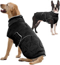 FUAMEY Warm Winter Coats for Large Dogs Windproof, Fleece Lined Dog Jacket Waterproof Snowsuit, Thermal Doggy Vest Adjustable Snow Outfits Cold Weather (Black, 3XL)