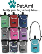 PetAmi Dog Treat Pouch, Large Pet Training Treat Pouch with Pocket, Dog Trainer Essentials Supply Holder with Poop Bag Dispenser, Training Bag for Kibbles Toys, 3 Ways to Wear (Purple)