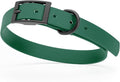 Dogline Biothane Waterproof Dog Collar Strong Coated Nylon Webbing with Black Hardware Odor- Proof for Easy Care Easy to Clean High Performance Fits Small Medium or Large Dogs, Hunter Green