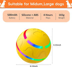 Interactive Dog Toy, Smart Interactive Dog Ball Remote Control, Automatic Moving, Bouncing, Vibrating Pet Toys for Medium Large Dogs, Safe Material, Rechargeable and Waterproof