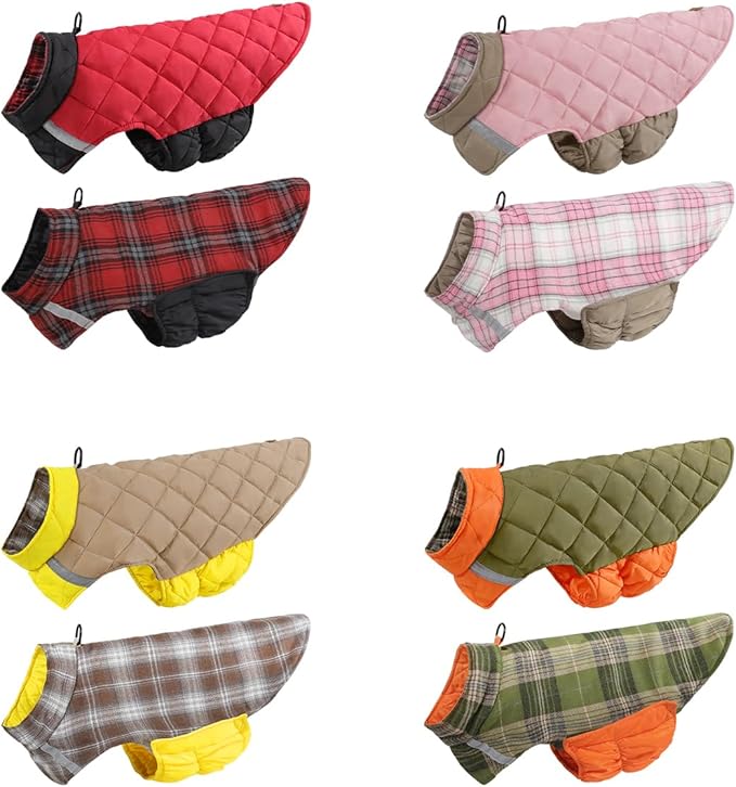 Reversible Waterproof Dog Coat - Adjustable Winter Jacket for Small to Large Breeds, Warm Cold Weather Apparel for Medium Dogs (Army Green & Orange, X-Large (Pack of 1))