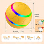 Interactive Dog Ball Toy, Smart Tennis Pets Chew Toys, Electric Launcher Durable Automatic Rolling Balls for Dogs, Cat, Bouncing Busy Ball for Small&Large Pet (Yellow Automatic)