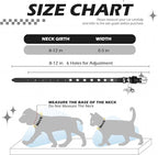 EXPAWLORER Halloween Leather Cat Collar - Adjustable Pet Collar with Rivet Spike for Girl Boy Cats, Punk Accessories with Bell & Durable D-Ring,Silver Pentagram