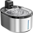 Wireless Cat Water Fountain Stainless Steel, 152oz/4.5L Cat Fountain Battery Operated, Cordless Pet Water Fountain for Cats & Dogs with Motion Sensor, Ultra Quiet Pump, Multi-Filtration