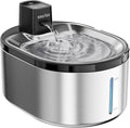 Wireless Cat Water Fountain Stainless Steel, 152oz/4.5L Cat Fountain Battery Operated, Cordless Pet Water Fountain for Cats & Dogs with Motion Sensor, Ultra Quiet Pump, 6 Filters