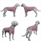 Lovelonglong Ribbed Dog T-Shirt Cotton Knitted Dog Sweaters for All Season Pet T-Shirts for Large Medium Small Dogs Light Pink L