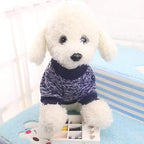 Idepet Pet Dog Classic Knitwear Sweater Soft Fleece Dog Coat Thickening Warm Pup Dogs Shirt Winter Pet Dog Cat Clothes Puppy Customes Clothing for Small Medium Dogs (L, Navy)