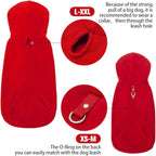 EXPAWLORER Dog Hoodie Fleece Sweater Vest, Hooded Dog Sweatshirt Fall Winter Pet Clothes with Leash Ring, Sleeveless Warm Cozy Puppy Clothing for Cat Small Medium Large Dogs Girl Boy, Red XS