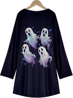 MARSVOVO Women Novelty Graphic Plus Size Sweater Crewneck Long Sleeve Cute Printed Loose Fit Casual Fall Sweaters Top