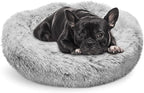 Whiskers & Friends Cat Bed Dog, Cat Beds for Indoor Cats Washable, Orthopedic Soft Fluffy Round Calming Pet Bed for Small to Large Kitty Kittens & Dogs, Small Dog Beds & Furniture