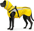 Mosucoirl Dog Raincoat Waterproof Raincoats for Dog Reflective Dogs Rain Jackets with Hood Hoodie Pet Rain Poncho Coat for Small Medium Large Dogs Puppies S-XXL (Yellow, XXL)