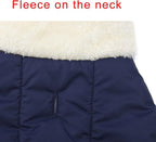 Fleece Lined Warm Dog Jacket for Puppy Winter Cold Weather,Soft Windproof Small Dog Coat,Blue S