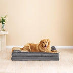 EHEYCIGA Memory Foam Dog Bed XXL, Giant Dog Bed Orthopedic with Washable Removable Cover, Waterproof Pet Bed Couch for Jumbo Dogs, 48x36x7 Inches, Dark Grey