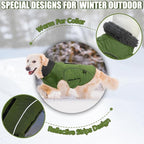 EMUST Winter Dog Coats, Fleece Pet Apparel for Cold Weather, British Style Windproof Warm Dog Jacket for Winter, Green, XS