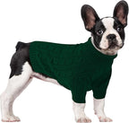 Small Dog Thermal Pullover Sweater, Classic Turtleneck Cable Knitwear Dog Clothes for Cold Weather Warm Pet Clothes for Chihuahua, Bulldog, Dachshund, Pug Green Large