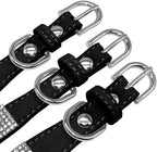 Serijoars Small Dog Collar with Rhinestone Crystal Diamond Colorful Bling Girl Puppy Cat Collars (S, Purple6)