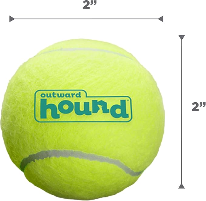 Outward Hound Squeaker Ballz 8-Pack Tennis Ball Dog Toys with Squeaker, Interactive Fetch Play for Pets Under 25 lbs, Training Balls for Indoor & Outdoor Exercise, Small, 2-inch
