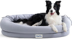 Orthopedic Dog Bed for Large Dogs, Pet Sofa Bed with Egg Crate Foam, 4-Sided Bolster, Removable Washable Cover & Anti-Slip Bottom, X-Large Gray