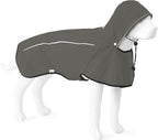 Mile High Life Dog Raincoat, Adjustable Waterproof Pet Rain Jacket, Reflective Hooded Poncho for Small Medium Large Dogs, Lightweight Breathable Pet Rain Coat (Dark Gray,L Chest 26"-33")