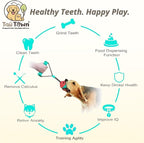 Dog Ball with Rope – Durable TPR Chew Toy for Tug, Fetch & Dental Cleaning – Treat Dispensing Interactive Toy for Small, Medium & Large Dogs – Indoor Outdoor Play Training by Tail Town