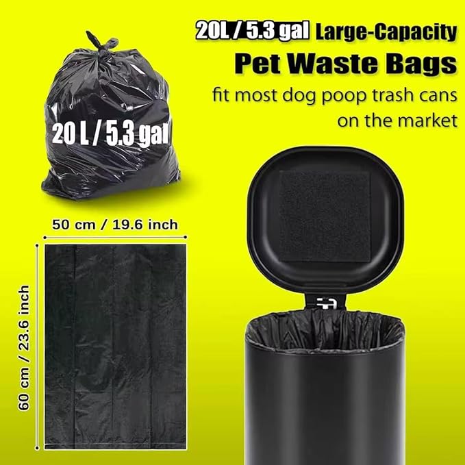 Dog Poop Bags, 20L / 5.3 Gal Replacement Dog Poop Bag - 75 PCS Leak-Proof & Tear-Resistant Bags for Most Pet Waste Trash Cans