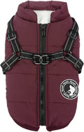 Gyuzh Dog Coat with Harness - Waterproof Winter Dog Coat, Fleece Lined, Adjustable, Reflective, for Medium Dogs - Large, Purple