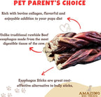 Amazing Dog Treats - 6 Inch Braided Gullet Stick (8 Pc/Pack) - Dog Jerky Treats - Beef Esophagus -Gullet for Dogs - Beef Esophagus Dog Treats