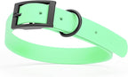 Dogline Biothane Waterproof Dog Collar Strong Coated Nylon Webbing with Black Hardware Odor- Proof for Easy Care Easy to Clean High Performance Fits Small Medium or Large Dogs, Sea Foam Green