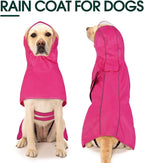 Kuoser Dog Raincoat, Waterproof Dog Jacket with Hood, Reflective Pet Rain Coat for Small Medium Large Dogs, Adjustable Lightweight Puppy Rain Gear for Outdoor Protection & Night Walks