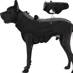 Dog Coat Winter Warm Dog Jackets for Large Dogs Reflective Snowsuit with Harness Fleece Dogs Snow Jacket Waterproof Pet Clothes for Cold Weather